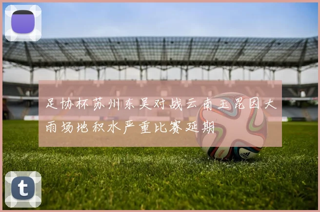 足协杯苏州东吴对战云南玉昆因大雨场地积水严重比赛延期